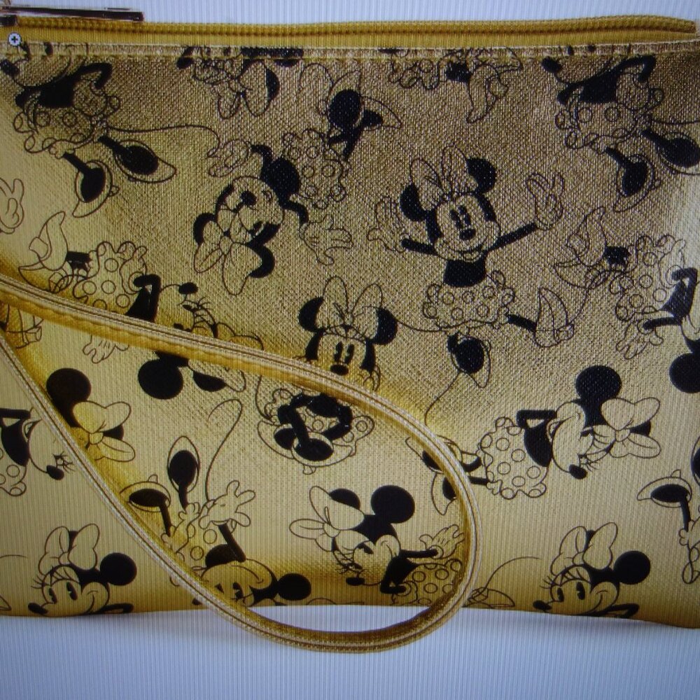 Disney's Minnie Mouse Gold Metallic Wristlet $24.99
